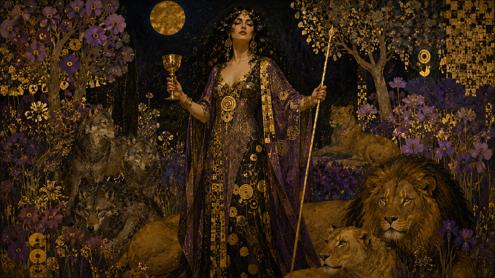 Circe in her moonlit garden