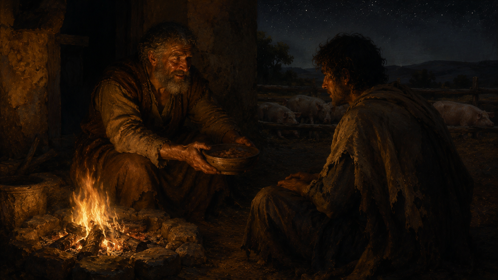 Eumaeus by the fire