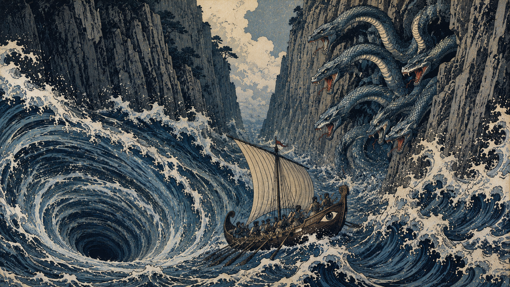 A ship between Scylla and Charybdis